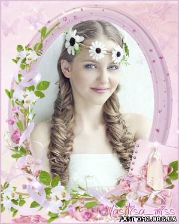 Зображення, постер Красивая свадебная рамочка для фотошопа - Нежный запах роз